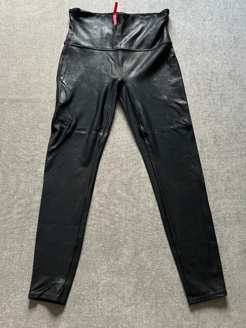 SPANX Leggings Women UK & EU XL Black Faux Leather High Waist Tummy Control